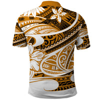 Polynesian Tribal Polo Shirt Gold LT6 - Wonder Print Shop