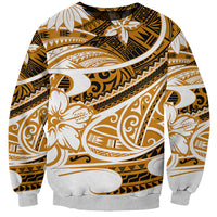 Polynesian Tribal Sweatshirt Gold LT6 - Wonder Print Shop
