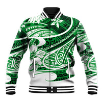 Polynesian Tribal Baseball Jacket Green LT6 - Wonder Print Shop