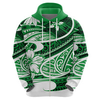 Polynesian Tribal Hoodie Green LT6 - Wonder Print Shop