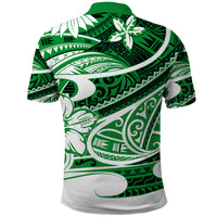 Polynesian Tribal Polo Shirt Green LT6 - Wonder Print Shop