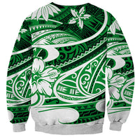 Polynesian Tribal Sweatshirt Green LT6 - Wonder Print Shop