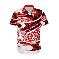 Polynesian Tribal Hawaiian Shirt Red LT6 - Wonder Print Shop