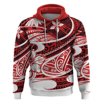 Polynesian Tribal Hoodie Red LT6 - Wonder Print Shop