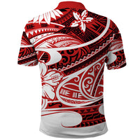 Polynesian Tribal Polo Shirt Red LT6 - Wonder Print Shop