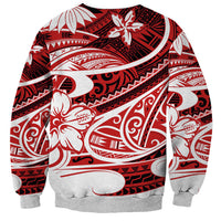 Polynesian Tribal Sweatshirt Red LT6 - Wonder Print Shop