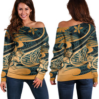 Polynesian Tribal Off Shoulder Sweater LT6 - Wonder Print Shop