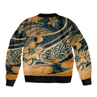 Polynesian Tribal Sleeve Zip Bomber Jacket LT6 - Wonder Print Shop