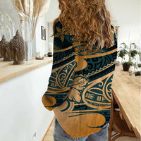 Polynesian Tribal Women Casual Shirt LT6 - Wonder Print Shop