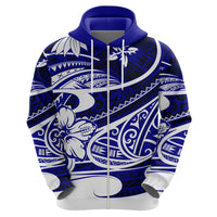 Polynesian Tribal Hoodie Blue LT6 - Wonder Print Shop