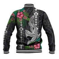 Hawaii Kakau Baseball Jacket Mix Sharks Polynesian Hibiscus LT6 - Wonder Print Shop