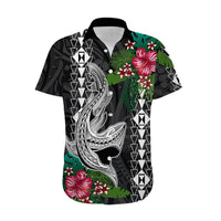Hawaii Kakau Hawaiian Shirt Mix Sharks Polynesian Hibiscus LT6 - Wonder Print Shop
