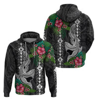 Hawaii Kakau Hoodie Mix Sharks Polynesian Hibiscus LT6 - Wonder Print Shop