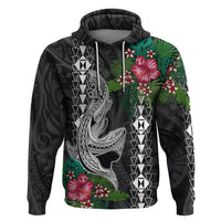 Hawaii Kakau Hoodie Mix Sharks Polynesian Hibiscus LT6 - Wonder Print Shop