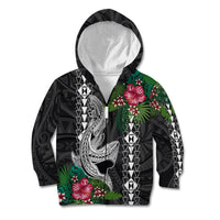 Hawaii Kakau Kid Hoodie Mix Sharks Polynesian Hibiscus LT6 - Wonder Print Shop
