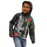 Hawaii Kakau Kid Hoodie Mix Sharks Polynesian Hibiscus LT6 - Wonder Print Shop