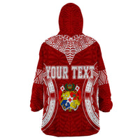 Personalised Tonga Independence Day Wearable Blanket Hoodie Kupesi Pattern Mix Style - Wonder Print Shop
