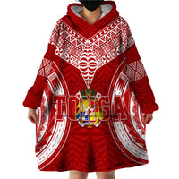 Personalised Tonga Independence Day Wearable Blanket Hoodie Kupesi Pattern Mix Style - Wonder Print Shop