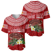 Personalised Tonga Independence Day Baseball Jersey Kumete Kava Bowl With Plumeria LT7 - Wonder Print Shop