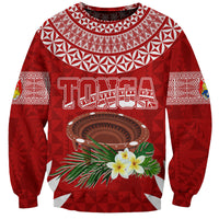 Personalised Tonga Independence Day Sweatshirt Kumete Kava Bowl With Plumeria - Wonder Print Shop
