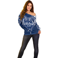 Personalised Samoa Independence Day Off Shoulder Sweater Chest Tattoo Symbolic Style - Wonder Print Shop