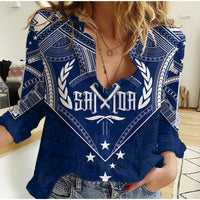 Personalised Samoa Independence Day Women Casual Shirt Chest Tattoo Symbolic Style - Wonder Print Shop