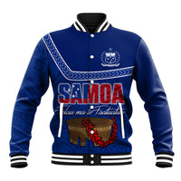 Personalised Samoa Independence Day Baseball Jacket Kava And Ula Fala - Sail With Faith LT7 - Wonder Print Shop