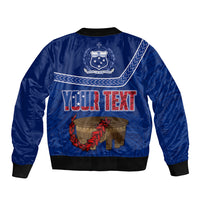 Personalised Samoa Independence Day Bomber Jacket Kava And Ula Fala - Sail With Faith LT7 - Wonder Print Shop