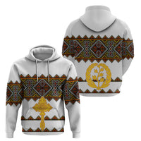 Eritrea Hoodie Tilet Mix Eritrean Cross White - Wonder Print Shop