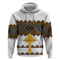 Eritrea Hoodie Tilet Mix Eritrean Cross White - Wonder Print Shop