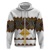 Eritrea Hoodie Tilet Mix Eritrean Cross White - Wonder Print Shop