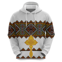 Eritrea Hoodie Tilet Mix Eritrean Cross White - Wonder Print Shop
