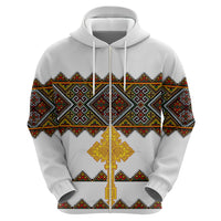 Eritrea Hoodie Tilet Mix Eritrean Cross White - Wonder Print Shop