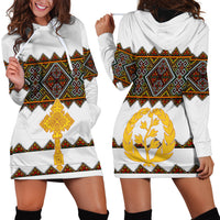 Eritrea Hoodie Dress Tilet Mix Eritrean Cross - White - Wonder Print Shop