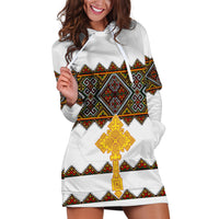 Eritrea Hoodie Dress Tilet Mix Eritrean Cross - White - Wonder Print Shop