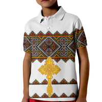 Eritrea Polo Shirt for Kid Tilet Mix Eritrean Cross White - Wonder Print Shop