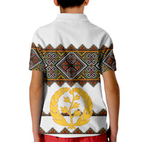 Eritrea Polo Shirt for Kid Tilet Mix Eritrean Cross White - Wonder Print Shop