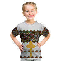 Eritrea Kid T Shirt Tilet Mix Eritrean Cross - White - Wonder Print Shop