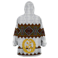 Eritrea Wearable Blanket Hoodie Tilet Mix Eritrean Cross - White - Wonder Print Shop