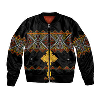 Eritrea Bomber Jacket Tilet Mix Eritrean Cross - Black LT7 - Wonder Print Shop