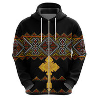 Eritrea Hoodie Tilet Mix Eritrean Cross Black - Wonder Print Shop