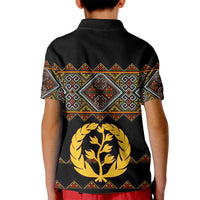 Eritrea Polo Shirt for Kid Tilet Mix Eritrean Cross Black - Wonder Print Shop