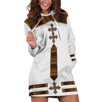 Eritrea Hoodie Dress Tilet Habesha Style - White - Wonder Print Shop