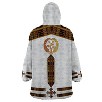 Eritrea Wearable Blanket Hoodie Tilet Habesha Style - White - Wonder Print Shop
