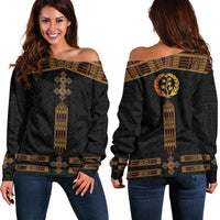 Eritrea Off Shoulder Sweater Tilet Habesha Style - Black - Wonder Print Shop