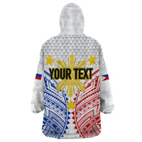 Personalised Philippines Independence Day Wearable Blanket Hoodie Tribal Sun and Stars Ver 01 - Wonder Print Shop