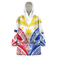 Personalised Philippines Independence Day Wearable Blanket Hoodie Tribal Sun and Stars Ver 02 - Wonder Print Shop