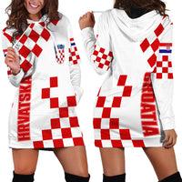 Croatia National Day Hoodie Dress Checkerboard Hrvatska Simple Style 01 - Wonder Print Shop