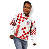 Croatia National Day Kid Hoodie Checkerboard Hrvatska Simple Style 01 - Wonder Print Shop