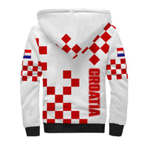Croatia National Day Sherpa Hoodie Checkerboard Hrvatska Simple Style 01 - Wonder Print Shop
